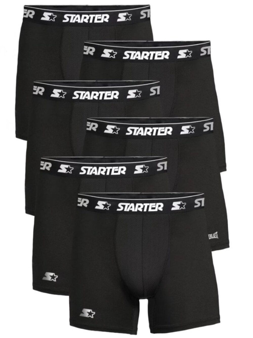 NEW Starter Men’s Active Performance Boxer Briefs Underwear 6 Pack Set of 6 S Si